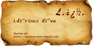 Lőrincz Éva névjegykártya